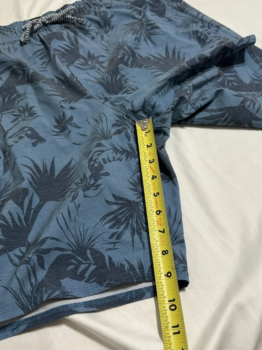 HANG TEN Mens Board Shorts Swim Trunks Tropical Palm Print Size XL Swimwear Blue